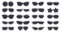 Sunglasses eyewear. Glasses silhouette, sun elegant eyewear, black plastic spectacles. Sun lens eyewear vector