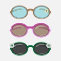 Sunglasses, glasses different design for design, vector illustration