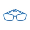 Sunglasses, glasses, goggles icon. Blue color design