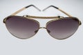 Sunglasses gold fashion pilot aviator Polarized Drivers Gold Royalty Free Stock Photo