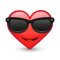Sunglasses Heart Expression Emoji Smiley Face Royalty Free Stock Photo