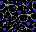 Sunglasses and Hearts Vector Background. Love. Romantic, Sunglasses, Glasses