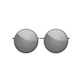 Sunglasses icon. Black round silhouette sun glasses isolated white background. Modern wear design. Fashion eye elegance Royalty Free Stock Photo