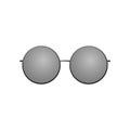 Sunglasses icon. Black round silhouette sun glasses isolated white background. Modern wear design. Fashion eye elegance Royalty Free Stock Photo