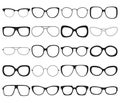 Sunglasses icon set. Different spectacle frames and shapes Royalty Free Stock Photo