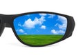 Sunglasses and landscape reflection Royalty Free Stock Photo