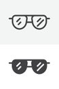 Sunglasses line and solid vector icon set in different style Royalty Free Stock Photo