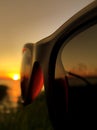 Sunglasses at the Minsk sunset Royalty Free Stock Photo