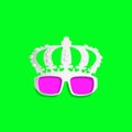 Sunglasses neon green background Creative pop art