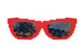 Sunglasses in Pixel Art Style. 3d Rendering