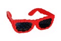 Sunglasses in Pixel Art Style. 3d Rendering
