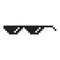 Sunglasses pixel style vector icon.