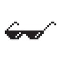 Sunglasses pixel style vector icon.