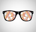 Sunglasses with Polygons Abstract Geometric Triangles. Cataract Vector Illustration