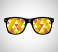 Sunglasses with Polygons Abstract Geometric Triangles. Cataract Vector Illustration