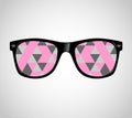 Sunglasses with Polygons Abstract Geometric Triangles. Cataract Vector Illustration