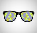 Sunglasses with Polygons Abstract Geometric Triangles. Cataract Vector Illustration