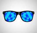 Sunglasses with Polygons Abstract Geometric Triangles. Cataract Vector Illustration