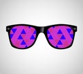 Sunglasses with Polygons Abstract Geometric Triangles. Cataract Vector Illustration