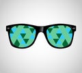 Sunglasses with Polygons Abstract Geometric Triangles. Cataract Vector Illustration