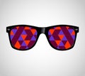 Sunglasses with Polygons Abstract Geometric Triangles. Cataract Vector Illustration