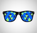 Sunglasses with Polygons Abstract Geometric Triangles. Cataract Vector Illustration