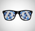 Sunglasses with Polygons Abstract Geometric Triangles. Cataract Vector Illustration