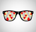 Sunglasses with Polygons Abstract Geometric Triangles. Cataract Vector Illustration