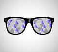 Sunglasses with Polygons Abstract Geometric Triangles. Cataract Vector Illustration