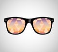 Sunglasses with Polygons Abstract Geometric Triangles. Cataract Vector Illustration