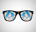 Sunglasses with Polygons Abstract Geometric Triangles. Cataract Vector Illustration