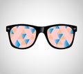 Sunglasses with Polygons Abstract Geometric Triangles. Cataract Vector Illustration