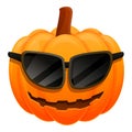 Sunglasses pumpkin icon, cartoon style Royalty Free Stock Photo