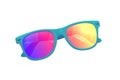 Sunglasses with the reflection of the sun in them. Royalty Free Stock Photo