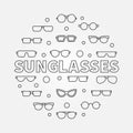 Sunglasses round illustration - vector line symbol