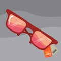sunglasses with sale tag. Vector illustration decorative design