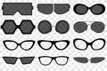 Sunglasses set, Summer eyewear sun protection sunglass. vector Royalty Free Stock Photo