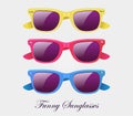 Sunglasses set wayfarer shape multicolored isolated - vector illustration Royalty Free Stock Photo