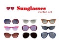 Sunglasses set in white Royalty Free Stock Photo