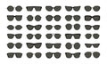 Sunglasses shapes. Black polarized hipster glasses, retro classic eyewear spectacles, modern fashion eyeglass