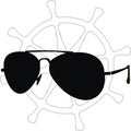 Sunglasses silhouette and helm contour