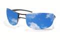 Sunglasses and sky reflection Royalty Free Stock Photo