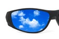 Sunglasses and sky reflection Royalty Free Stock Photo