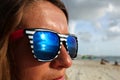 Sunglasses sun reflection Royalty Free Stock Photo