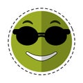 Sunglasses and thumb emoticon style cut line Royalty Free Stock Photo