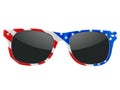 Sunglasses with united states of america flag isolated on white background