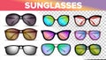 Sunglasses Various Styles And Types 3D Vector Set Royalty Free Stock Photo