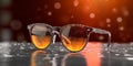 Sunglasses and waterdrop copy space blurred background Royalty Free Stock Photo