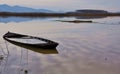 Sunk boat on a lake in Italy Royalty Free Stock Photo