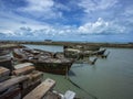 Sunk ship. Fortaleza city, State of CearÃÂ¡, Brazil.